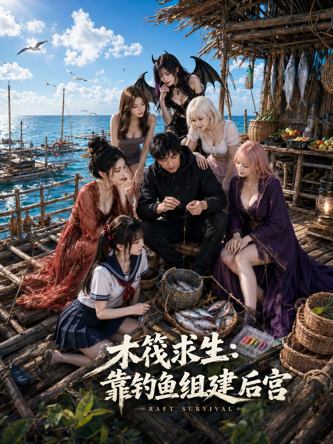 大校花生靠钓鱼组建后宫短剧封面